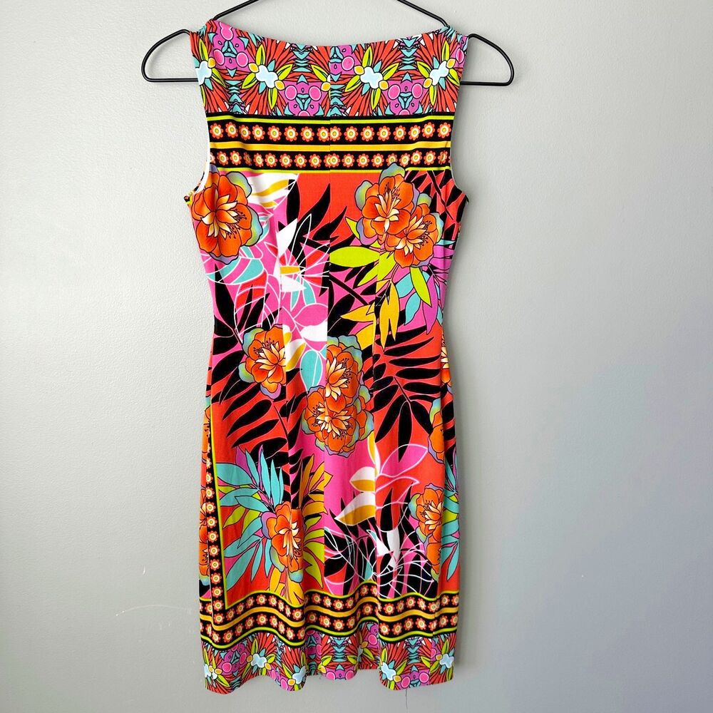 Cache Floral Hawaiian Boat Neck Dress Womens Size 2 - Picture 4 of 4
